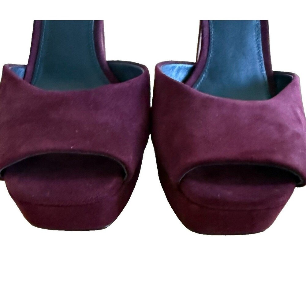 Womens Veronica Beard Burgundy Suede Platform Strappy Heels Sz 7.5 M Luxury EUC - Picture 8 of 16